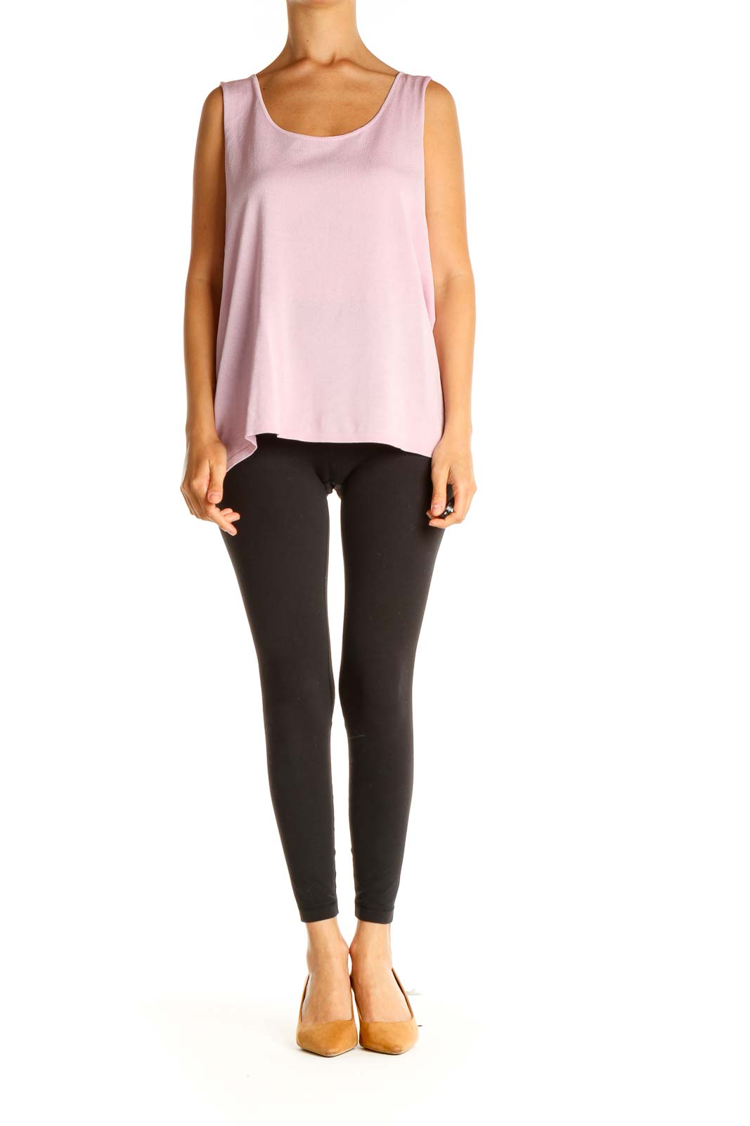 Pink Solid All Day Wear Tank Top