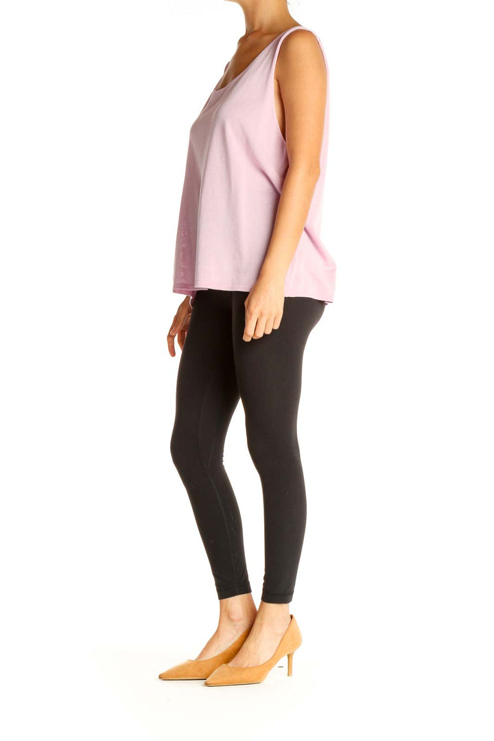 Pink Solid All Day Wear Tank Top