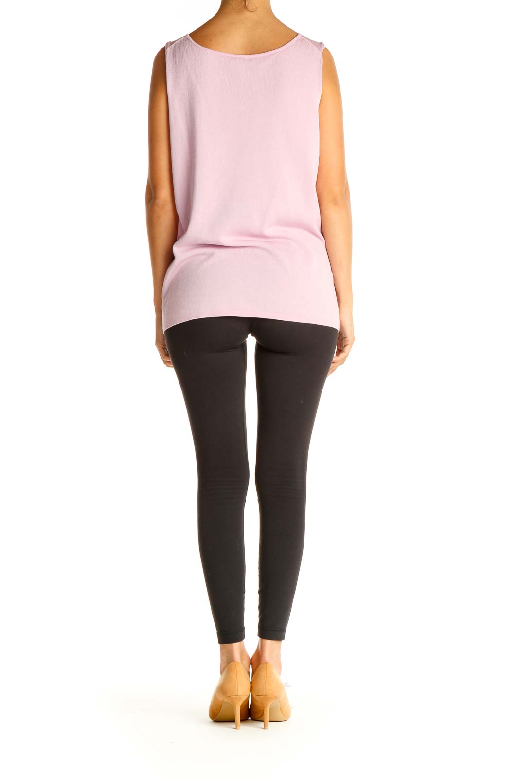 Pink Solid All Day Wear Tank Top