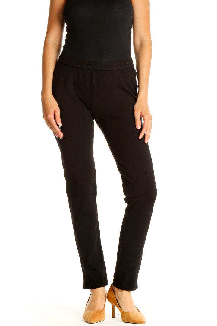 Black Solid All Day Wear Pants