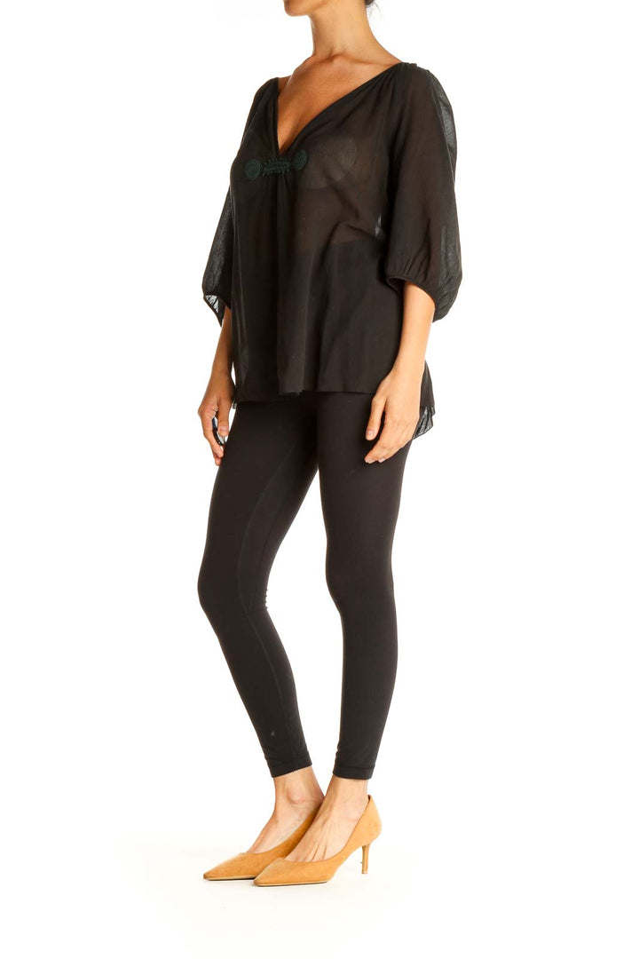 Black Solid All Day Wear Blouse