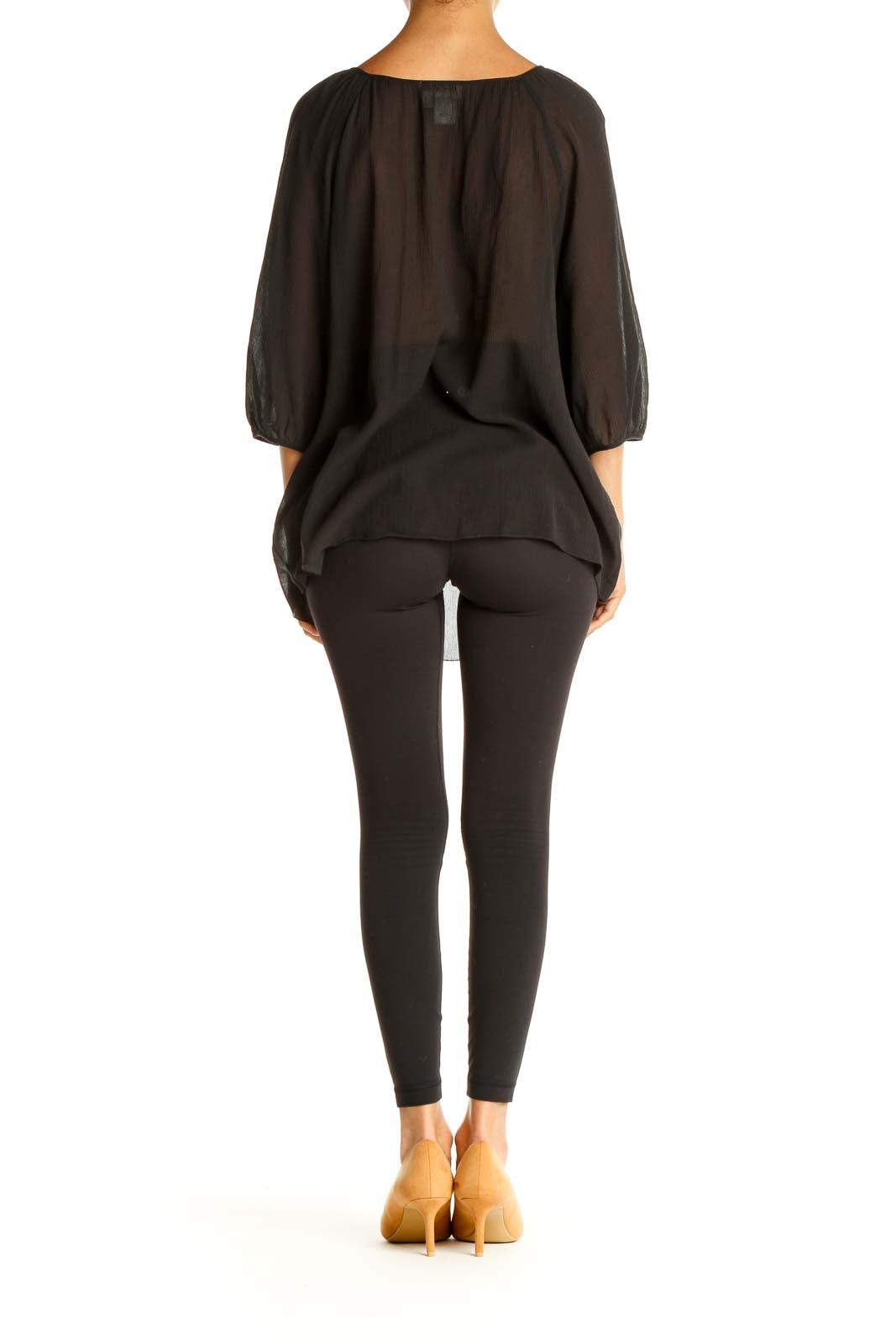 Black Solid All Day Wear Blouse