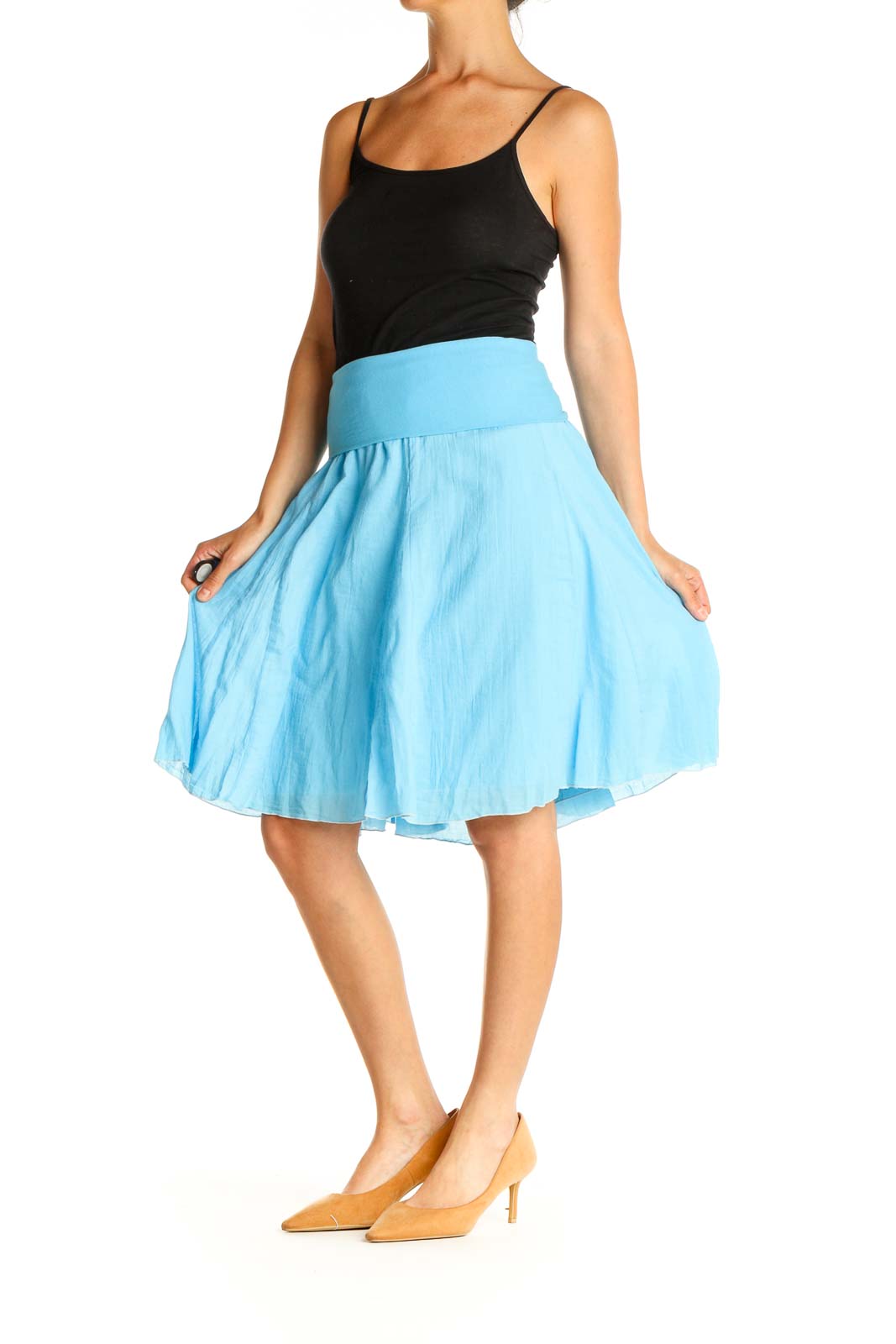 Blue All Day Wear A-Line Skirt