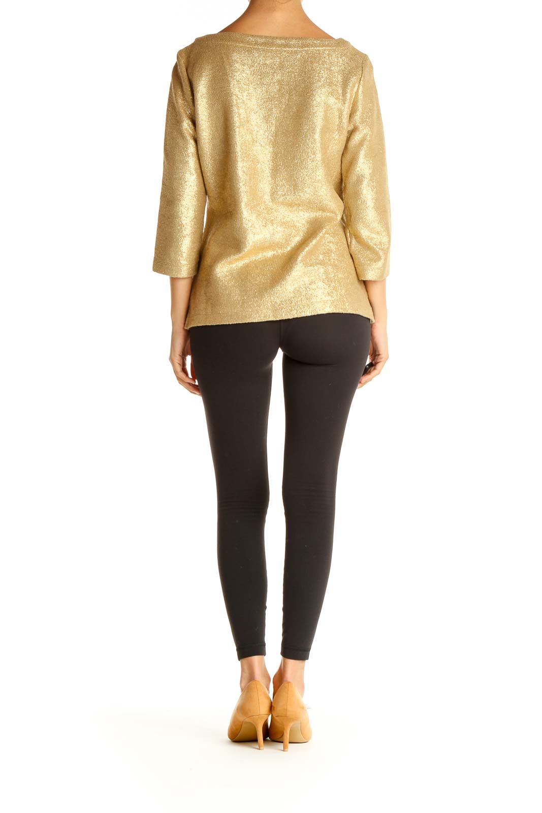 Gold Textured All Day Wear Sweater