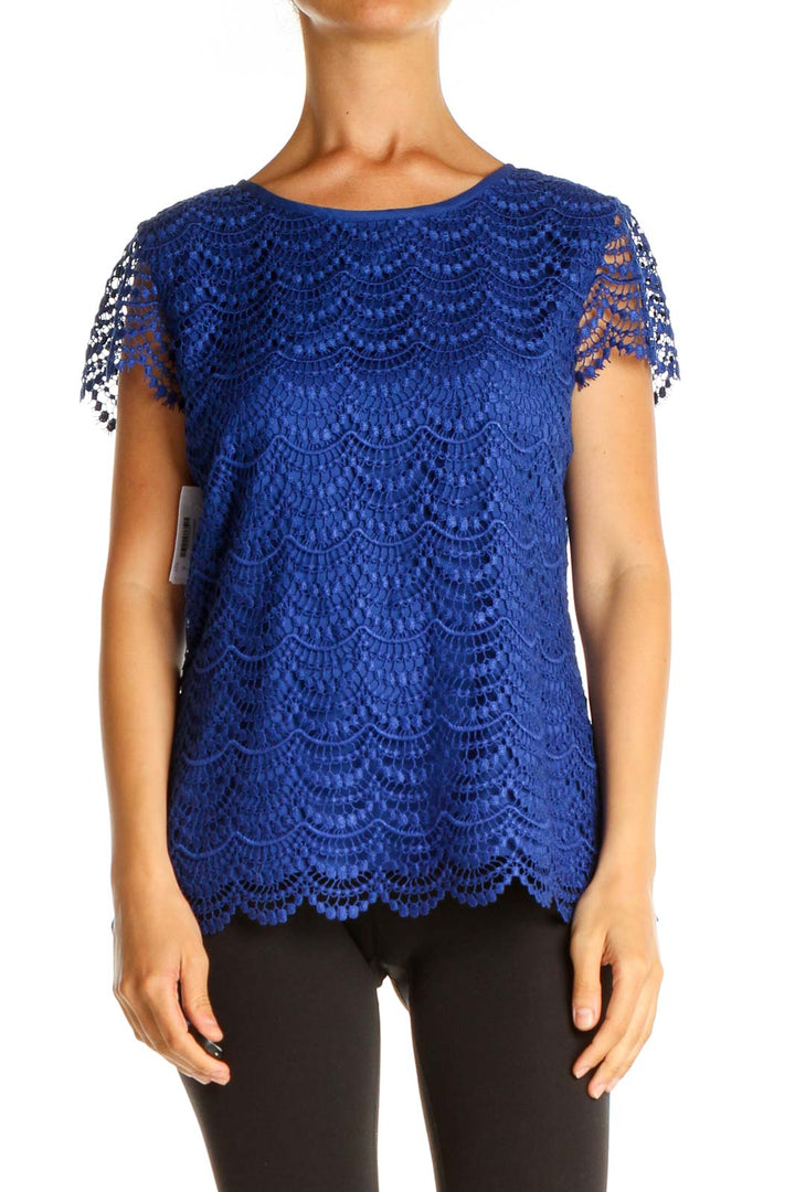 Blue Lace All Day Wear Blouse