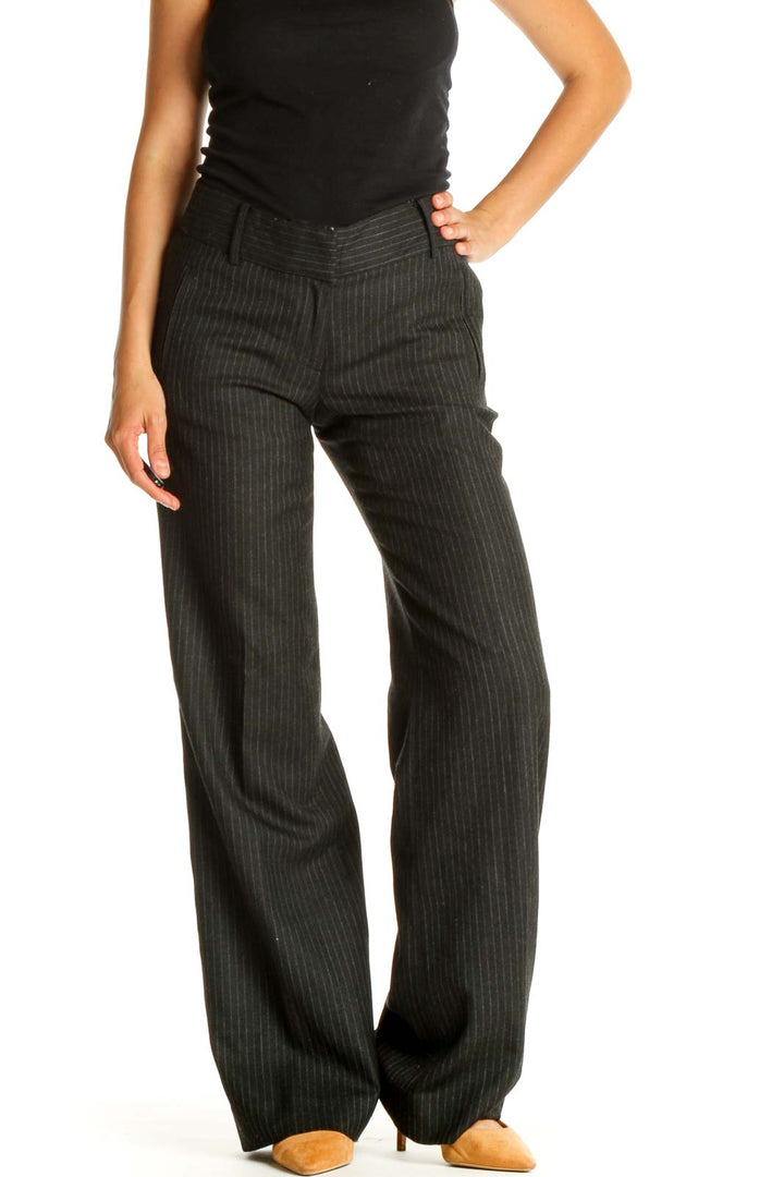 Black Striped Classic Trousers