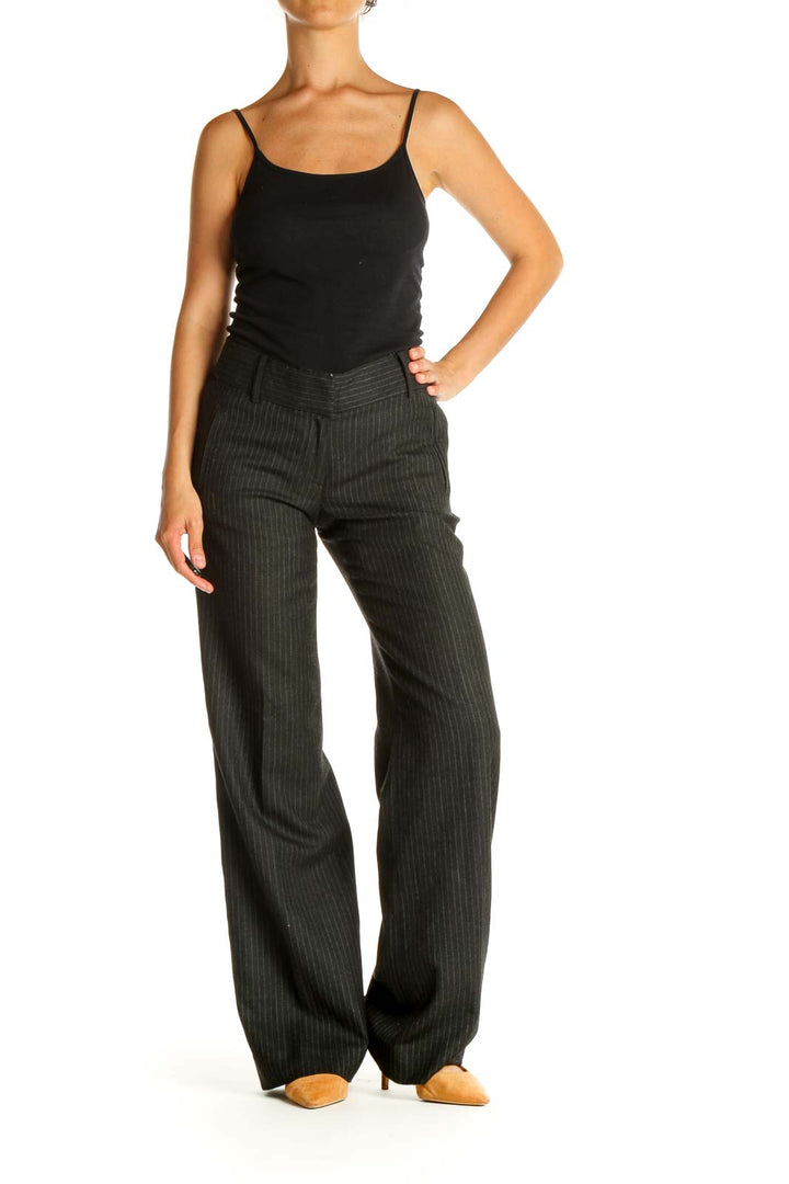 Black Striped Classic Trousers