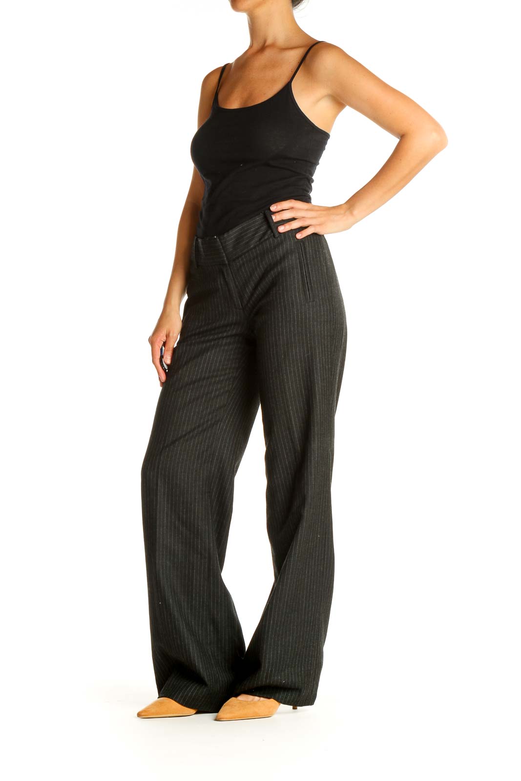 Black Striped Classic Trousers