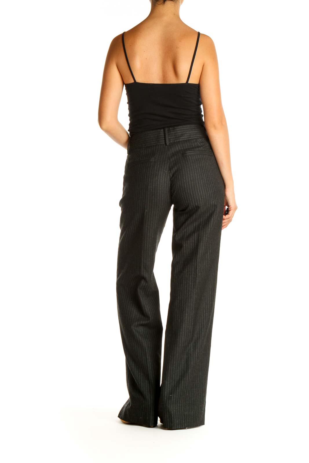 Black Striped Classic Trousers