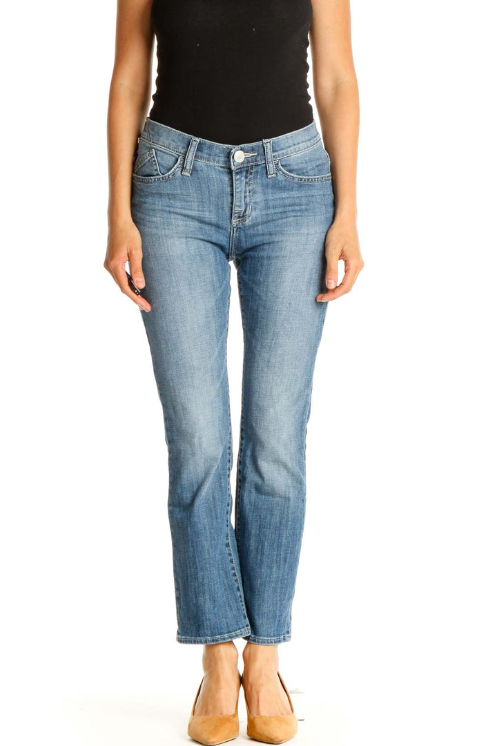 Blue Straight Leg Jeans