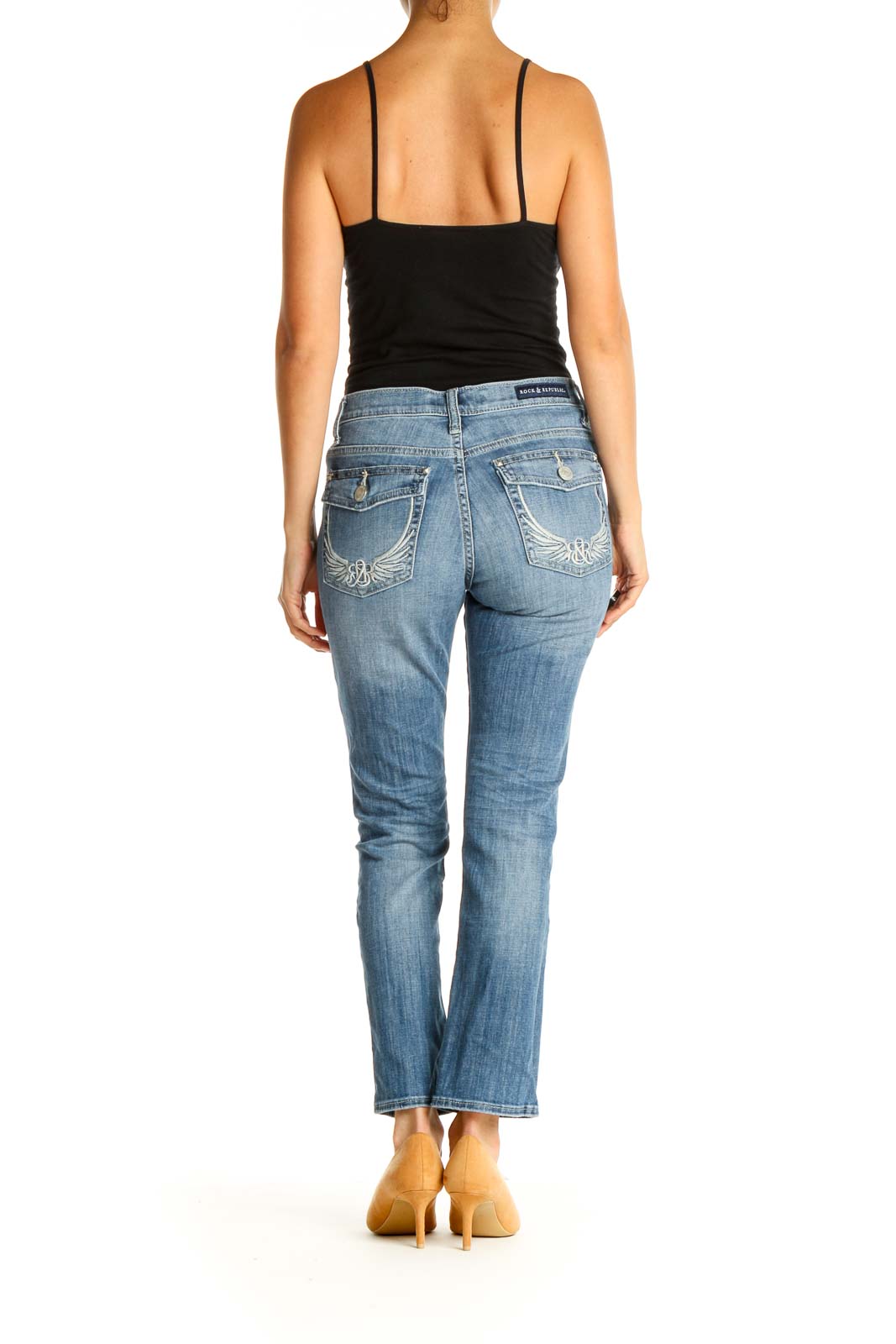 Blue Straight Leg Jeans