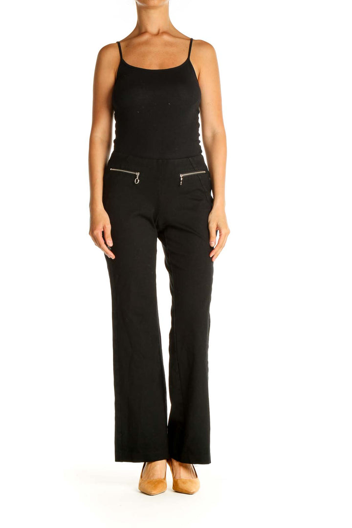 Black Solid All Day Wear Trousers