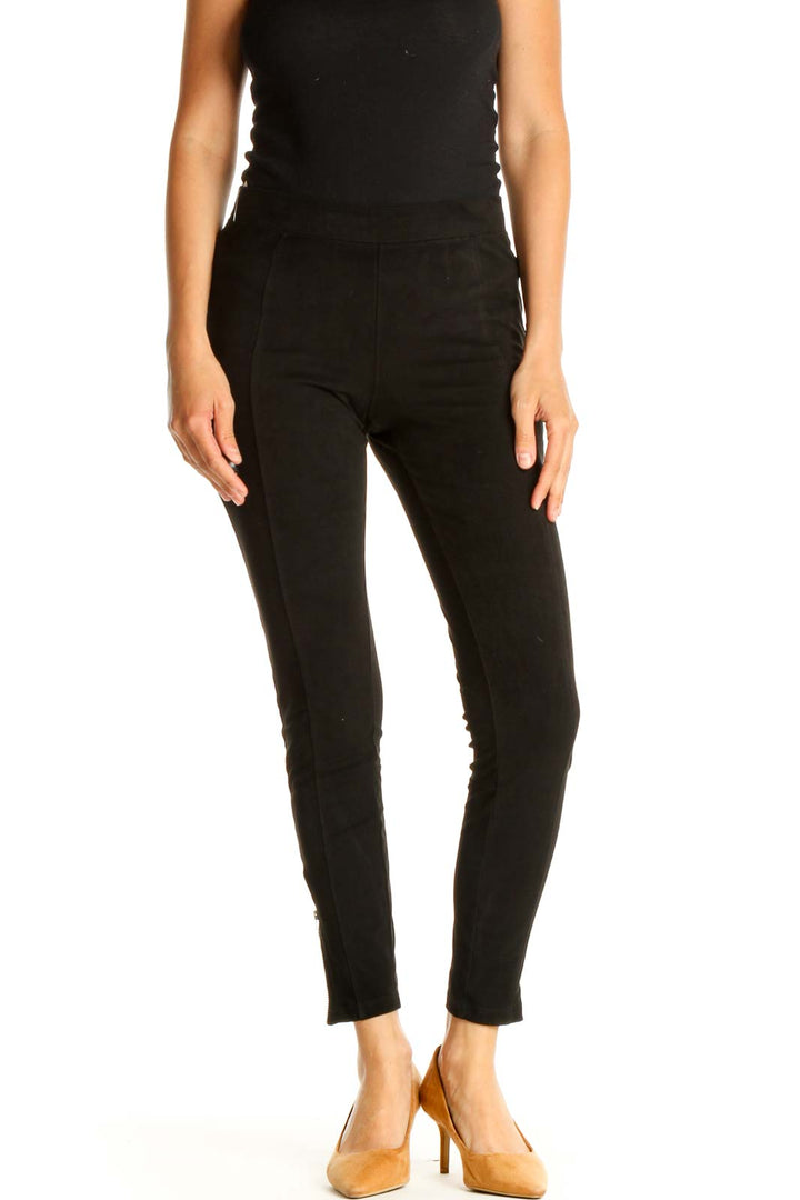 Black Solid All Day Wear Pants