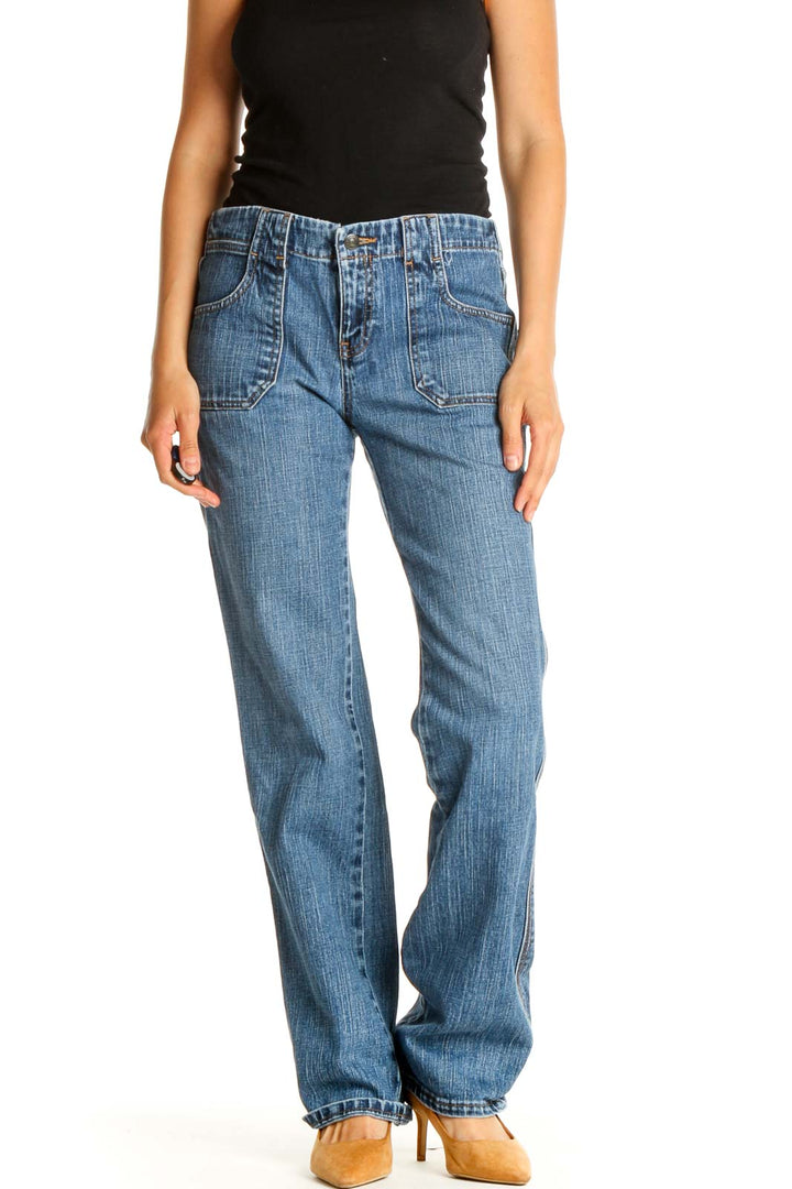 Blue Straight Leg Jeans