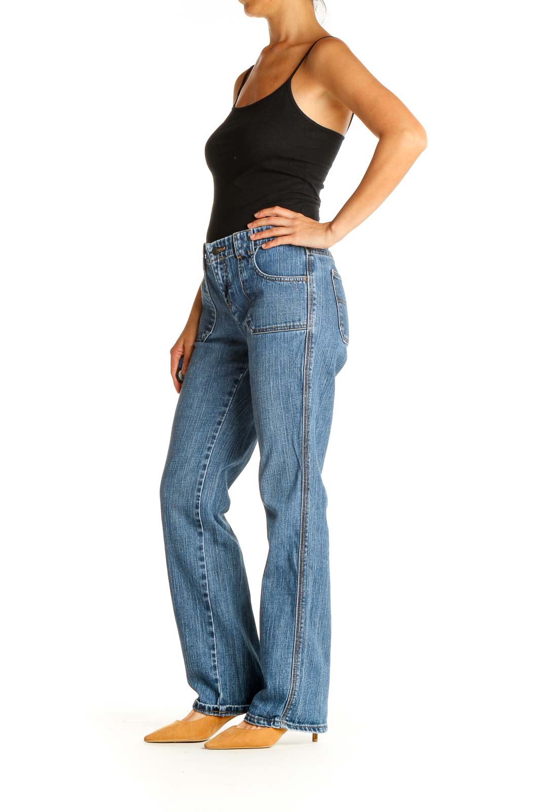 Blue Straight Leg Jeans