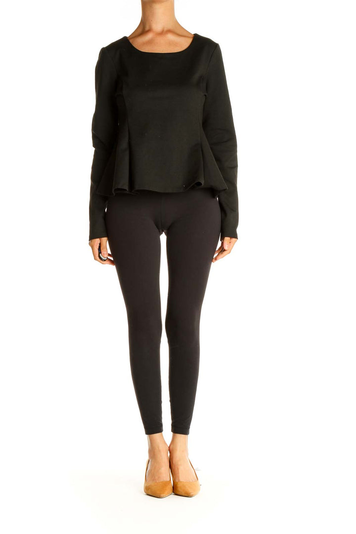 Black Solid All Day Wear Blouse