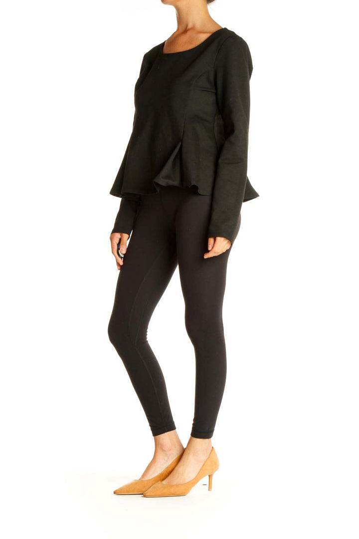 Black Solid All Day Wear Blouse