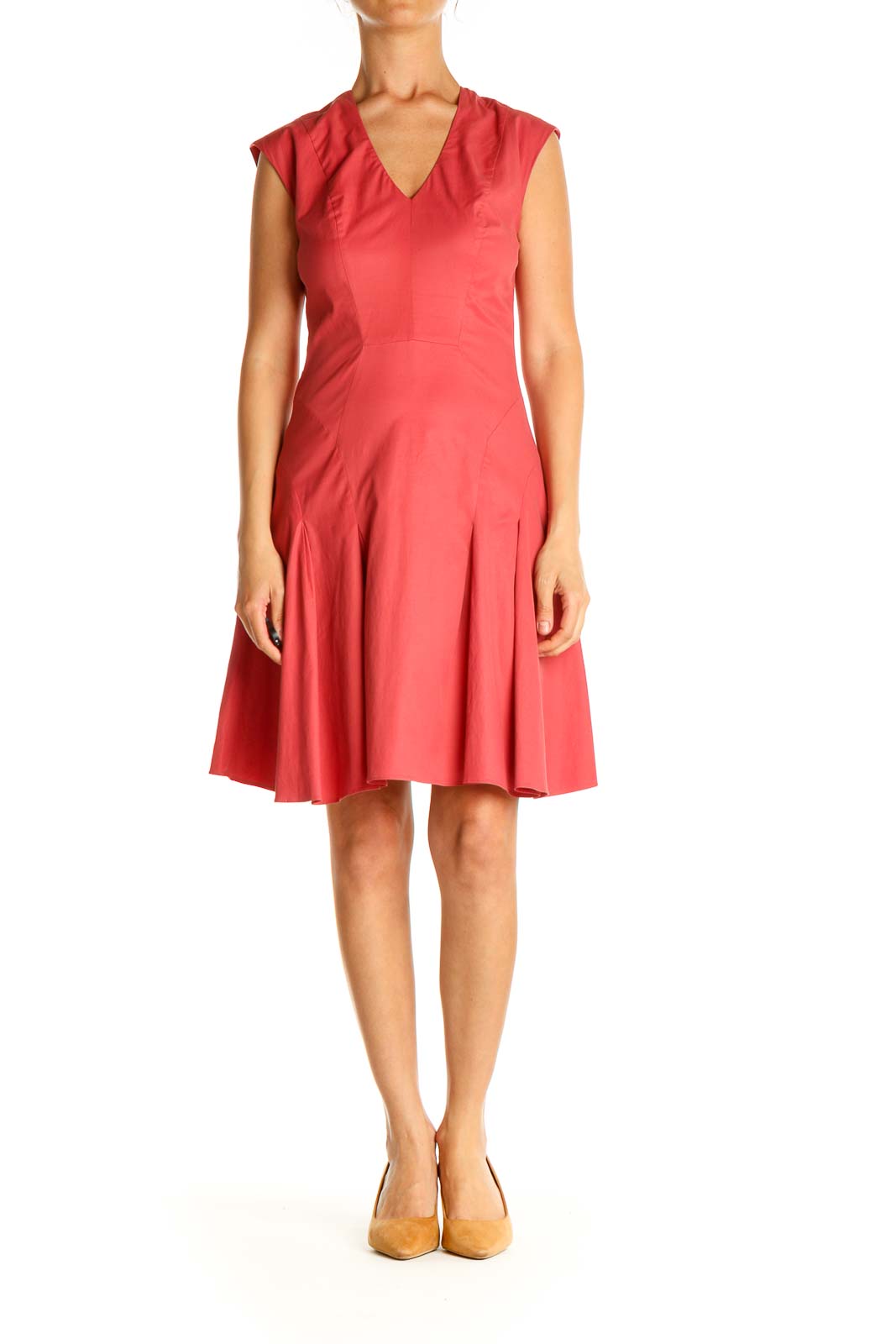 Pink Solid Day Fit & Flare Dress