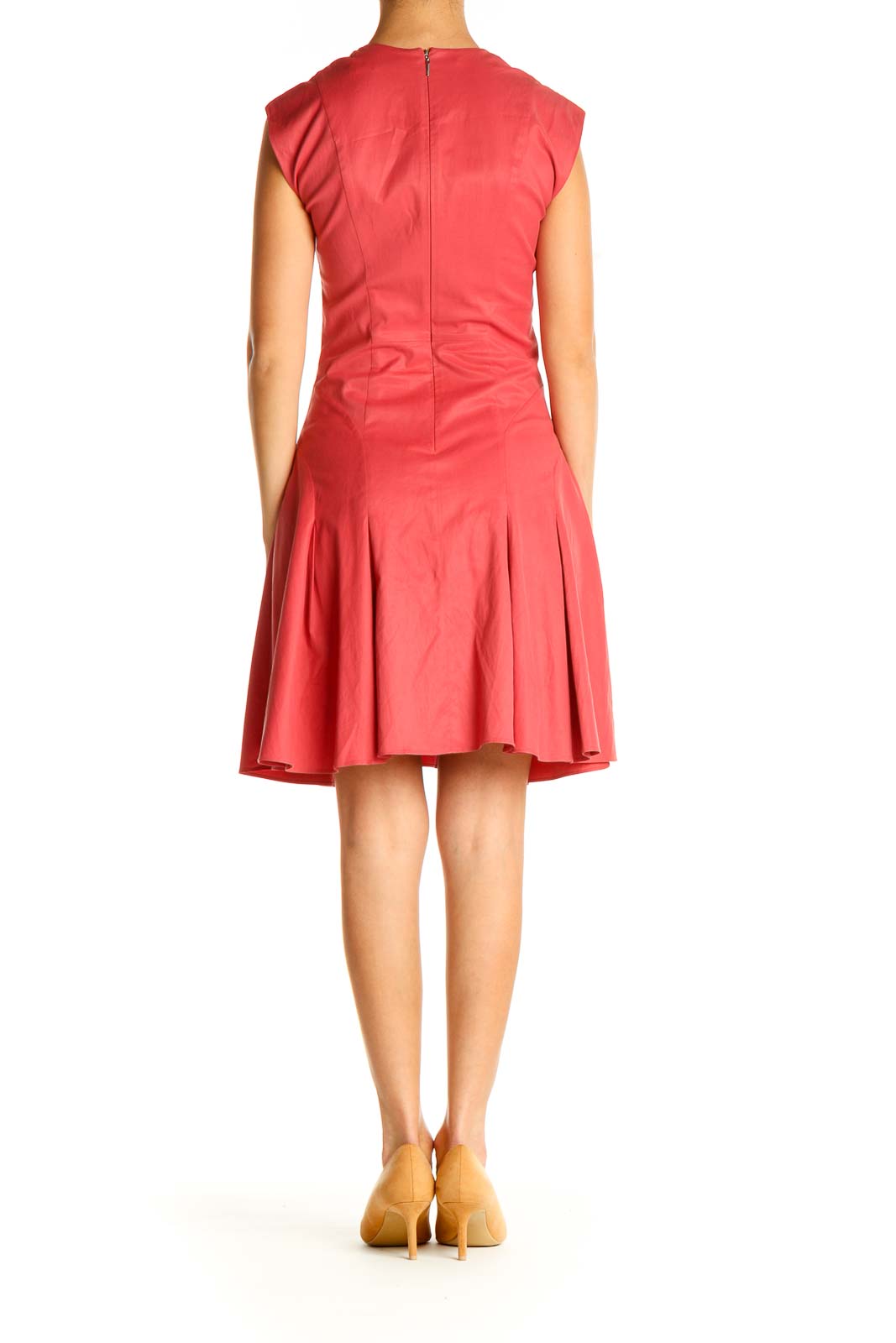 Pink Solid Day Fit & Flare Dress