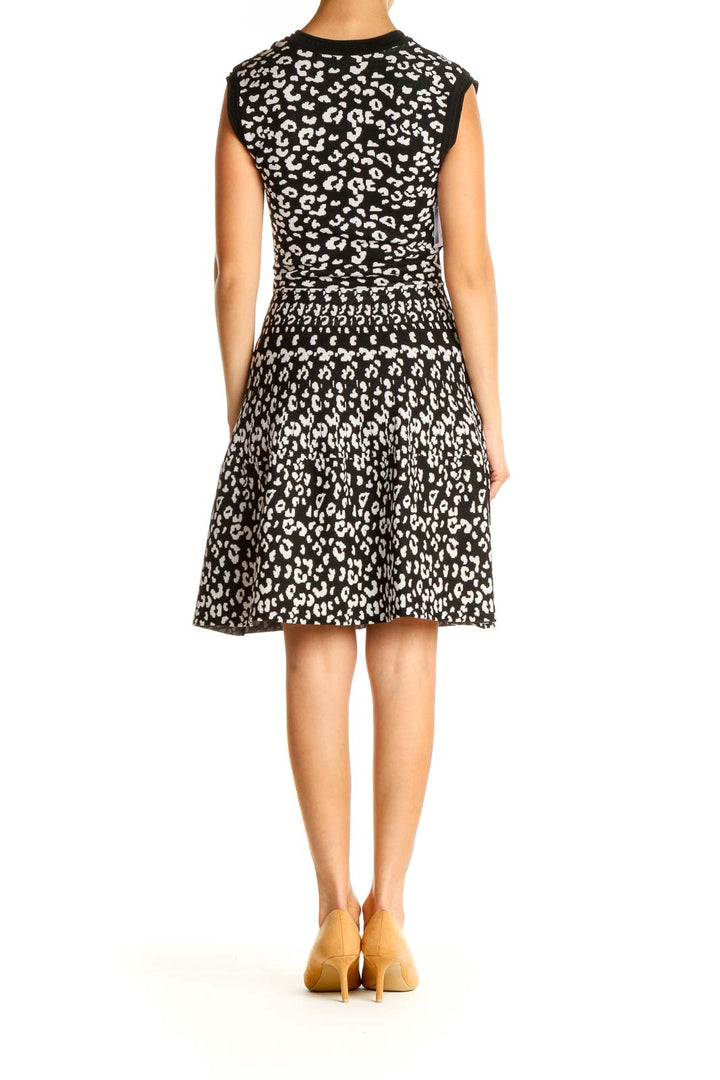 Black Animal Print Fit & Flare Dress