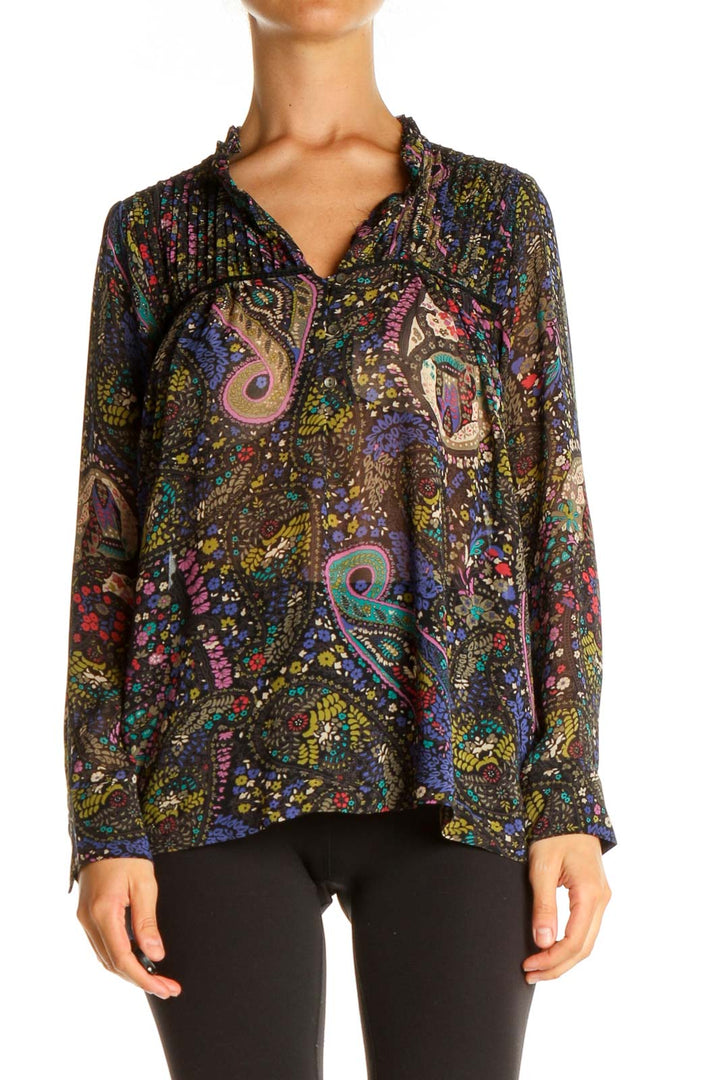 Brown Paisley Bohemian Shirt