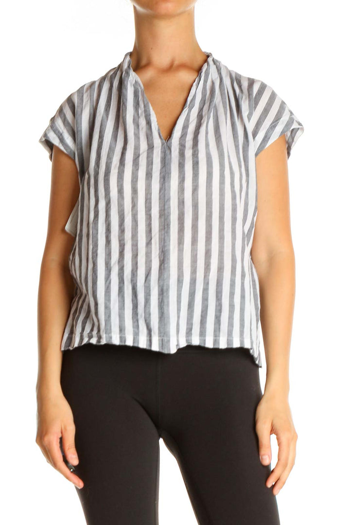 White Striped All Day Wear Blouse