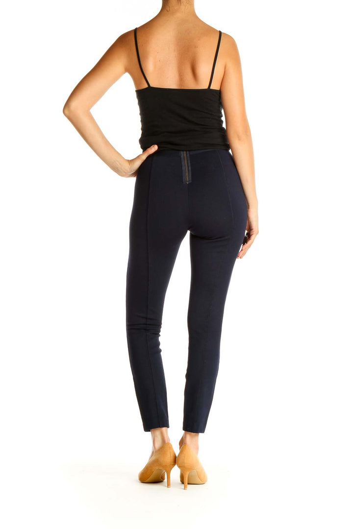 Blue Solid All Day Wear Leggings