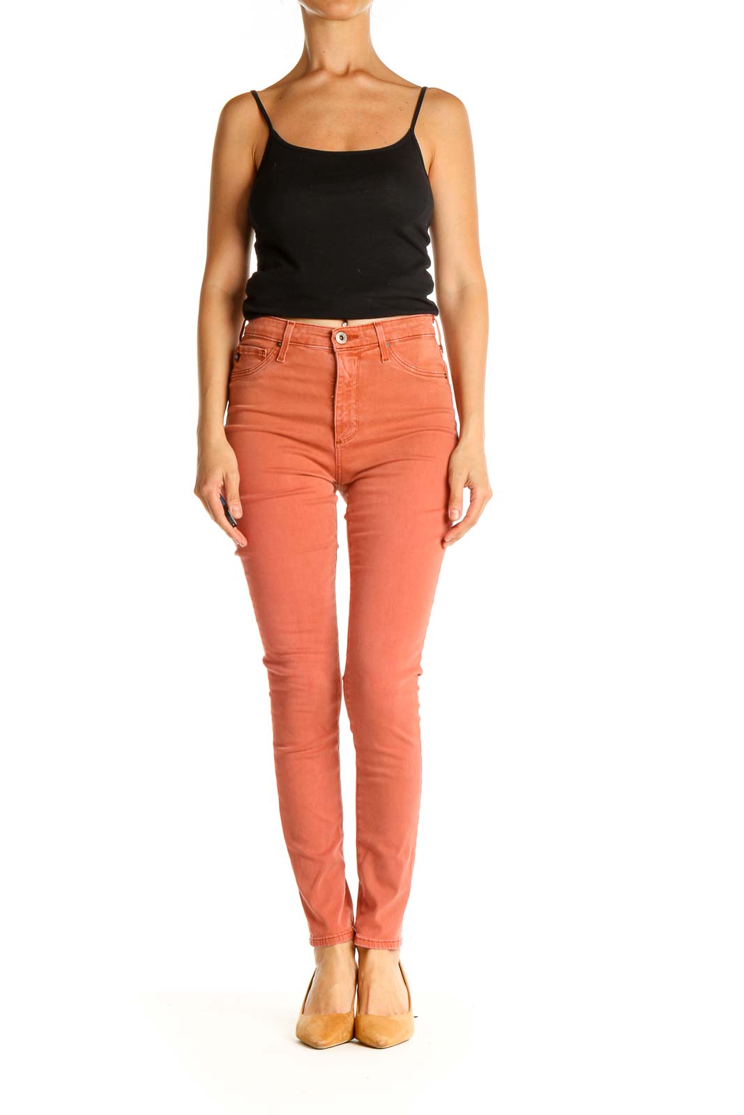 Orange High Waisted Skinny Pants