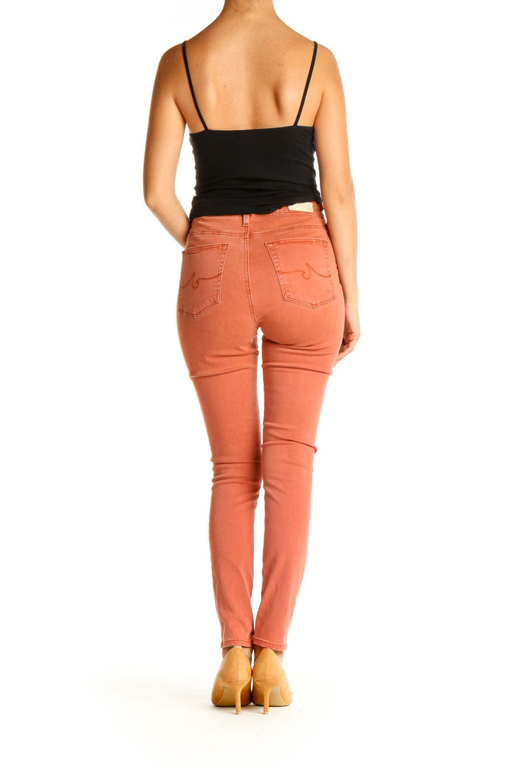 Orange High Waisted Skinny Pants