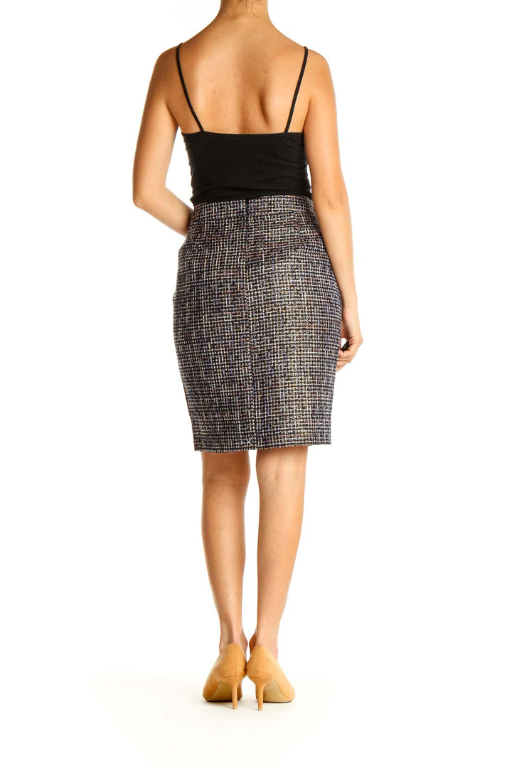 Multi-Colored Printed Classic Pencil Skirt