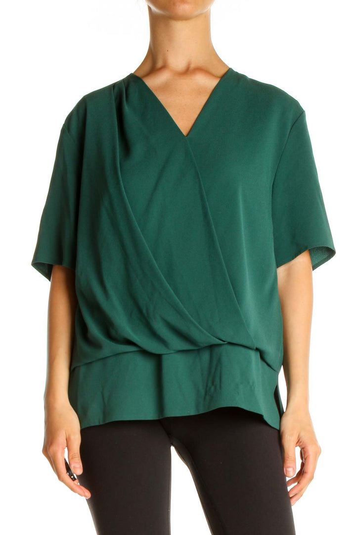 Green Solid All Day Wear Blouse