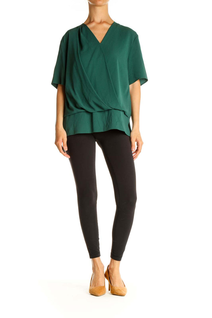 Green Solid All Day Wear Blouse