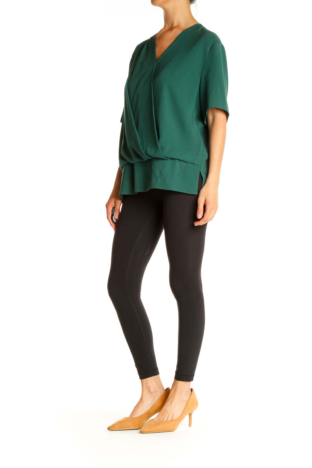 Green Solid All Day Wear Blouse