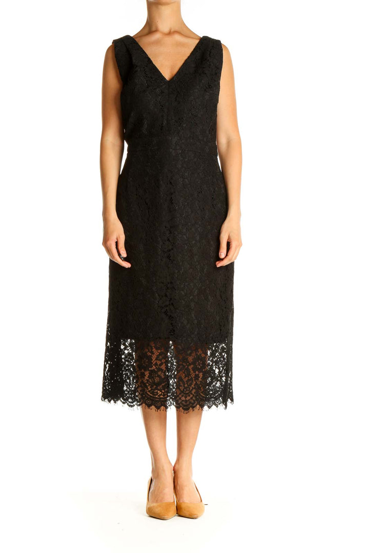 Black Lace Day Fit & Flare Dress