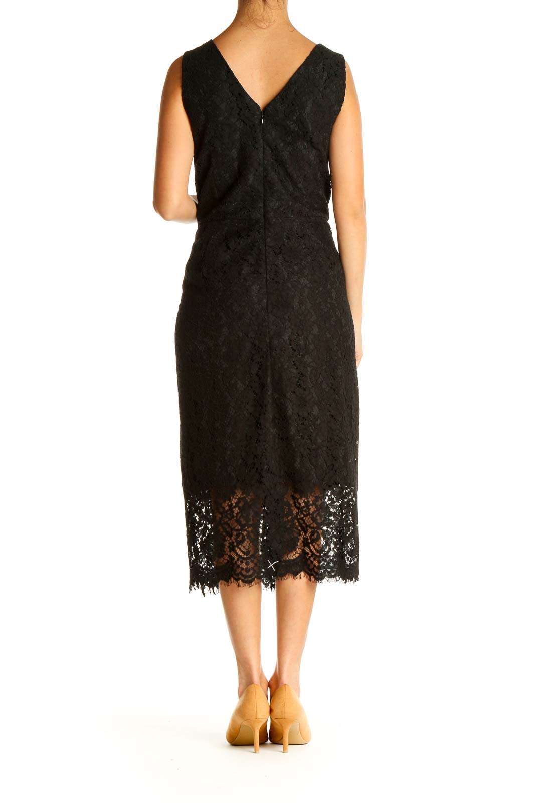 Black Lace Day Fit & Flare Dress