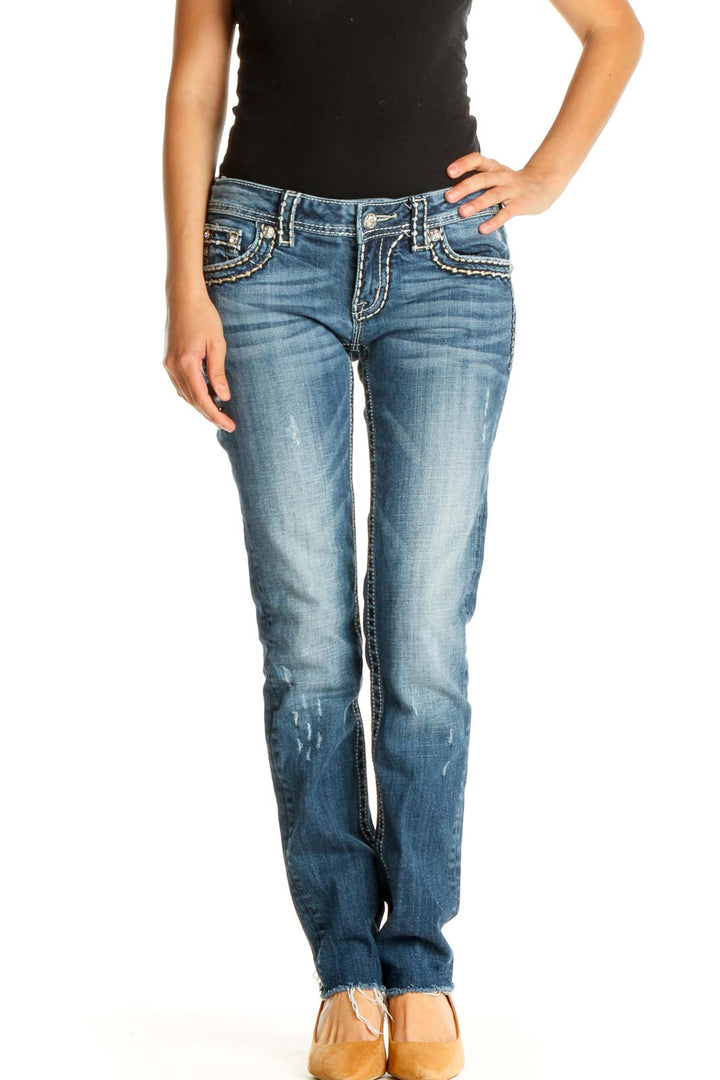 Gray Straight Leg Jeans