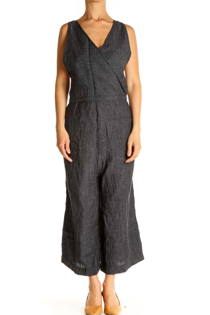 Gray Textured Jumpsuit