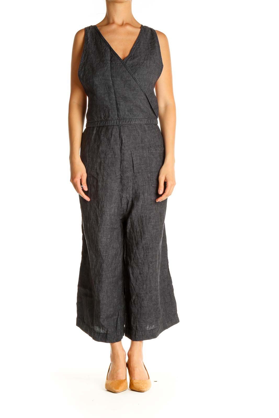 Gray Textured Jumpsuit