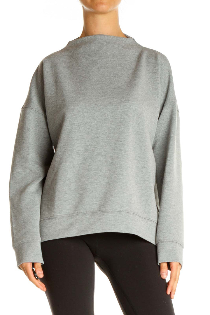 Gray Solid Classic Sweater