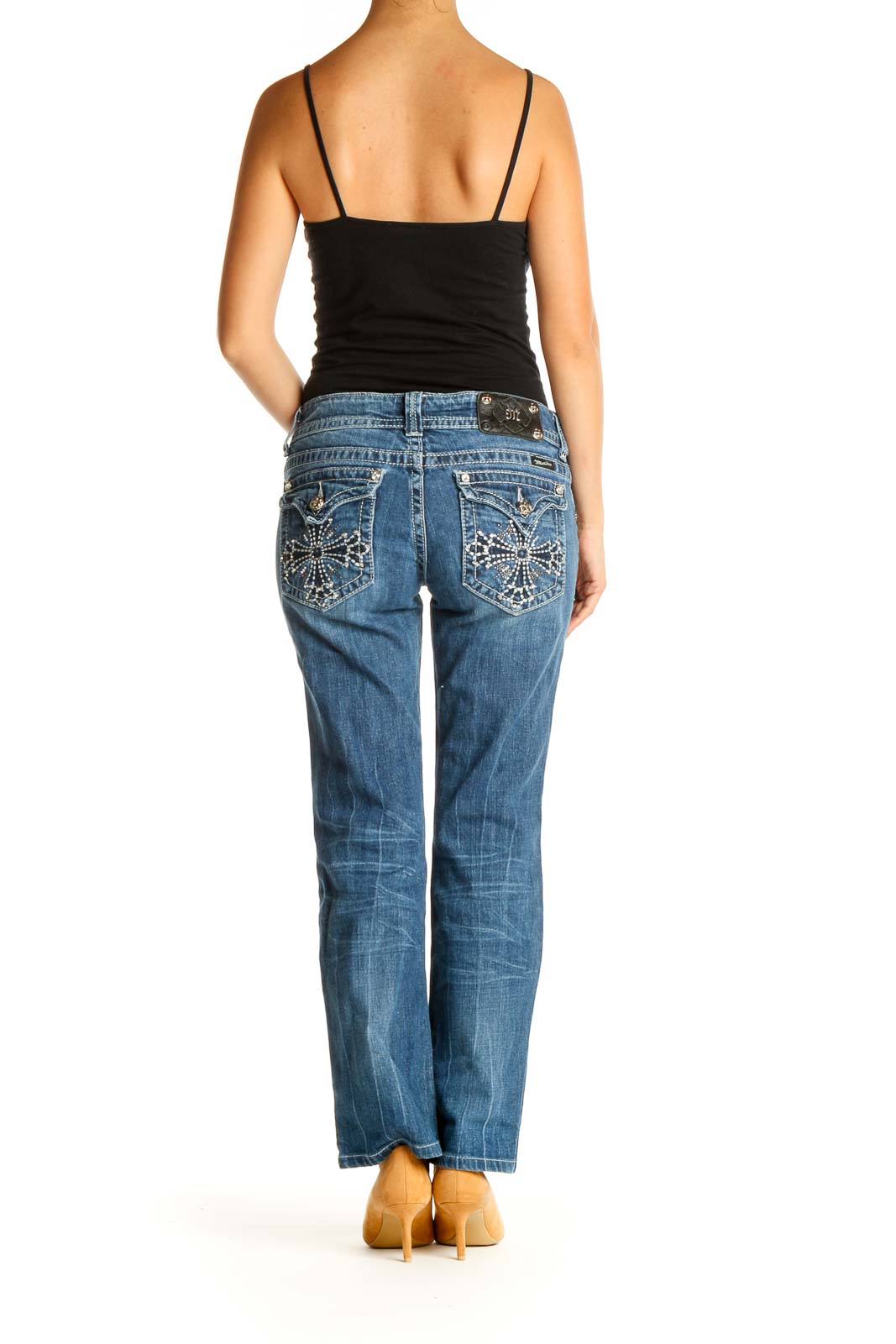 Blue Straight Leg Jeans