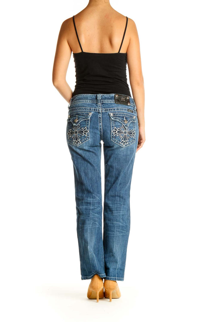 Blue Straight Leg Jeans