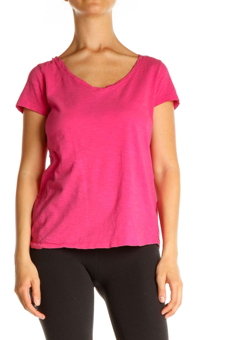 Pink Solid All Day Wear T-Shirt