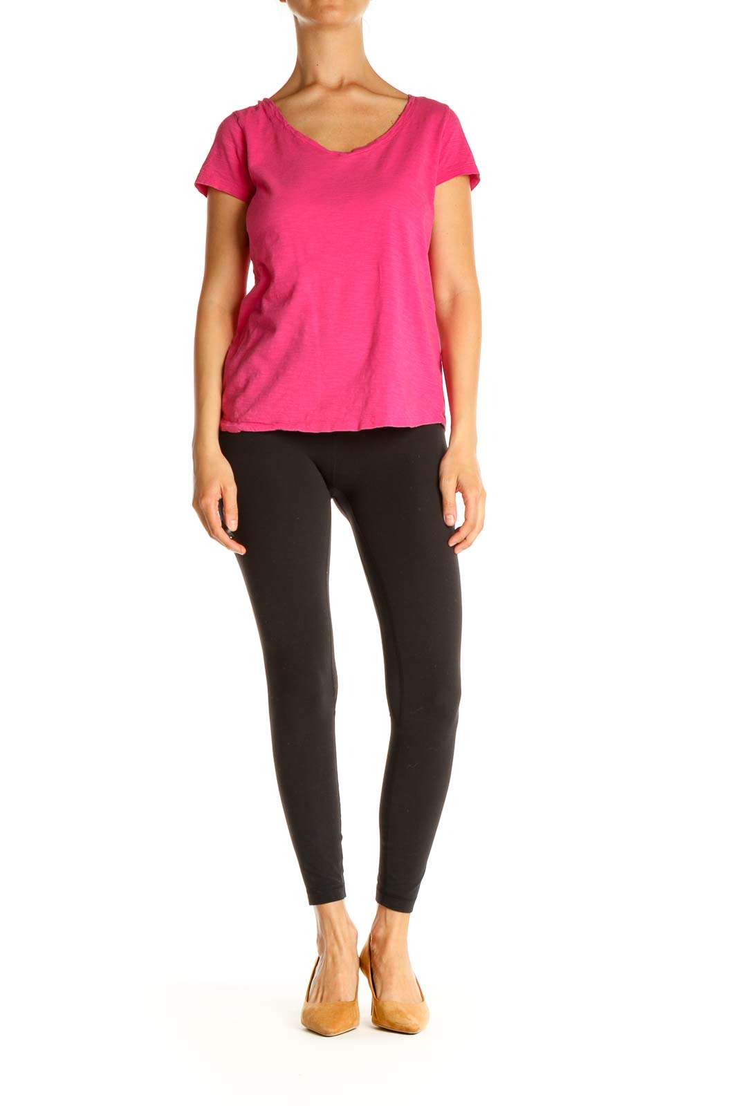 Pink Solid All Day Wear T-Shirt