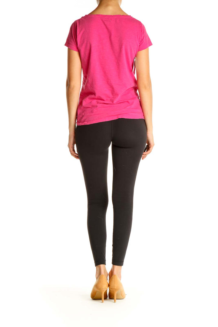 Pink Solid All Day Wear T-Shirt