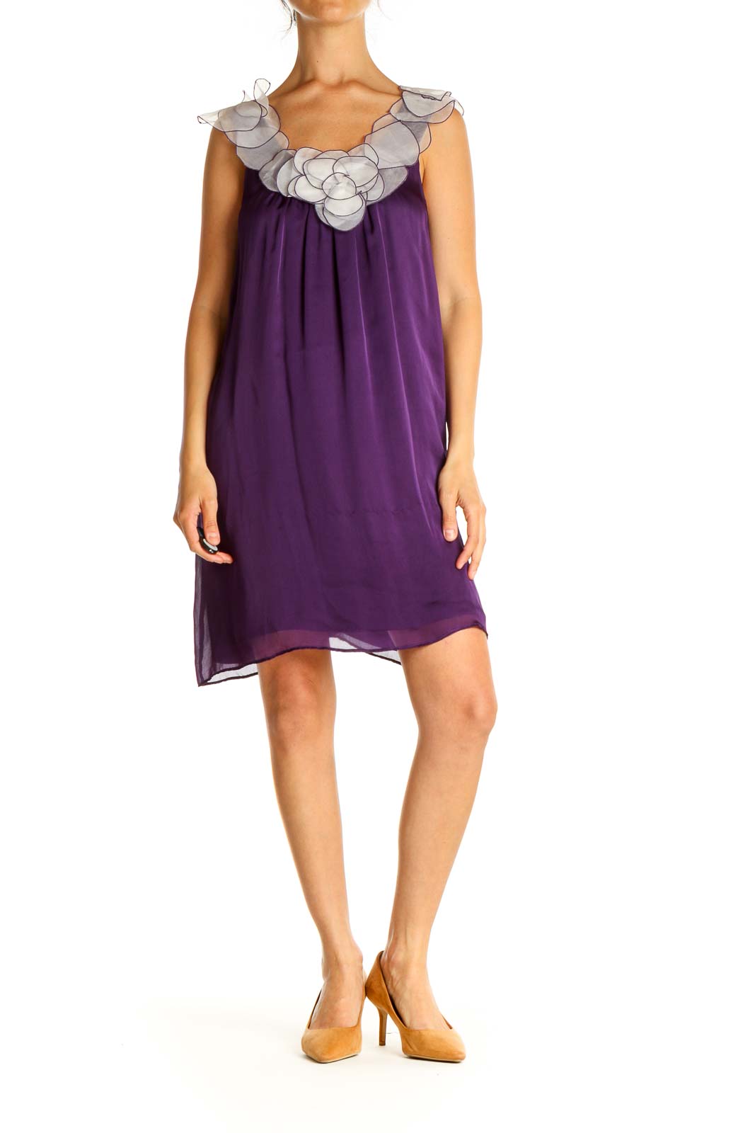 Purple Silk Shift Dress