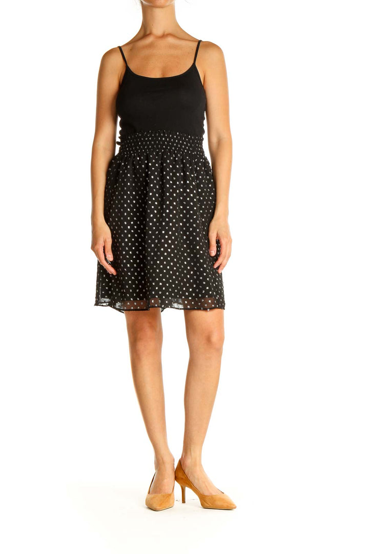 Black Polka Dot Retro A-Line Skirt