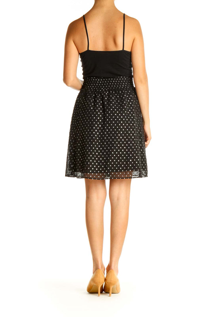 Black Polka Dot Retro A-Line Skirt