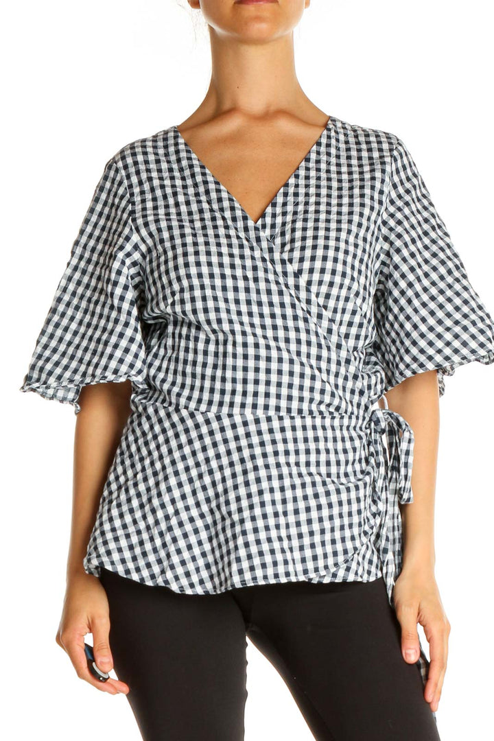 White Gingham Chic Blouse