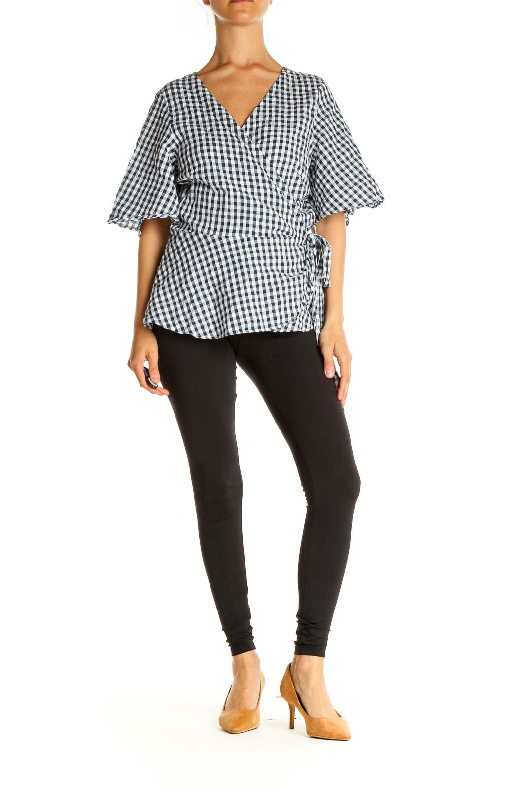 White Gingham Chic Blouse