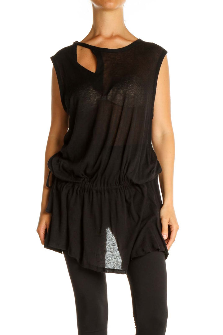 Black Solid Brunch Blouse